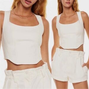 ARITZIA SUNDAY BEST Shiloh Satin Bustier Cream White 2XS